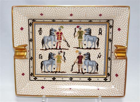 hermes china set horses|Hermes mosaique tray.